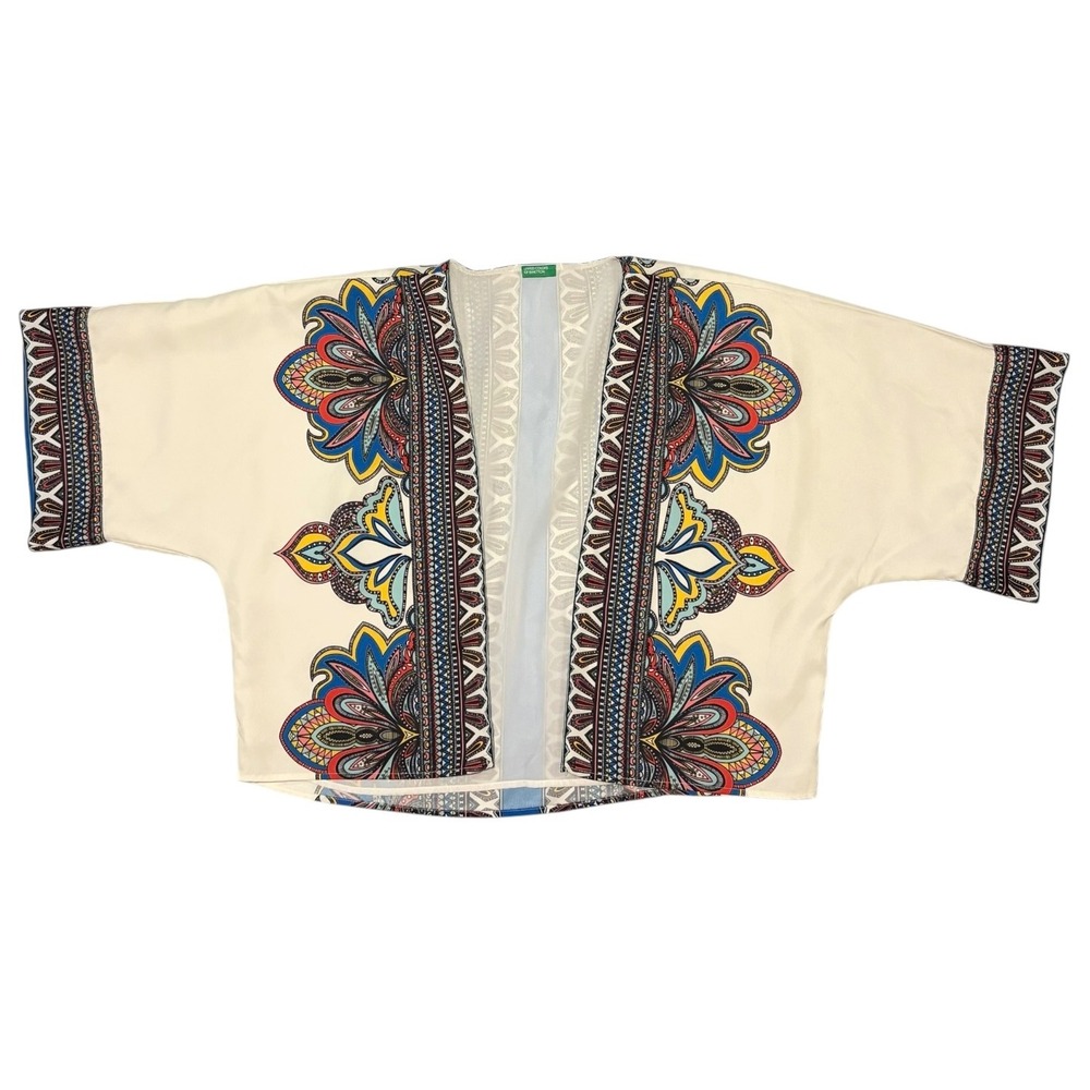 United‎ Colors of Benetton Boho Paisley Open Front Kimono Cardigan